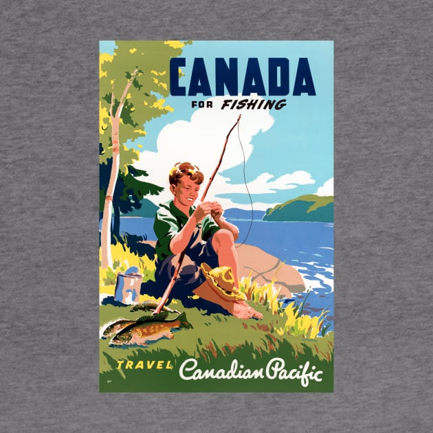 Vintage Travel Poster Canada for Fishing by vintagetreasure